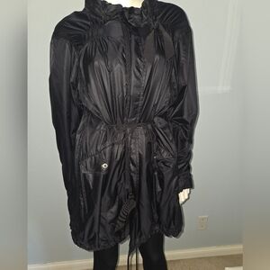 Y-3 Yohji Yamamoto X Adidas Hooded Jacket Black Cinched Waist Zip Up Size M